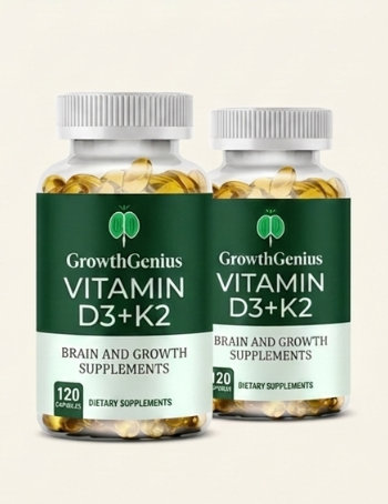 Vitamin D3+K2+B12 Supplement with Glucosamine Chondroitin - Calcium Support for Bone & Joint Health (30-120 Capsules)