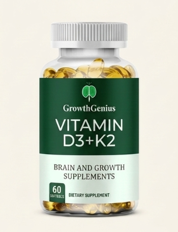 Vitamin D3+K2+B12 Supplement with Glucosamine Chondroitin - Calcium Support for Bone & Joint Health (30-120 Capsules)