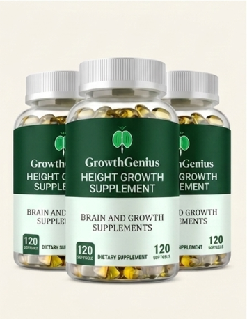 GrowthGenius Calcium + L-Arginine + Zinc – Natural Bone & Joint Support