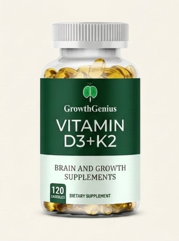 Vitamin D3+K2+B12 Supplement with Glucosamine Chondroitin - Calcium Support for Bone & Joint Health (30-120 Capsules)