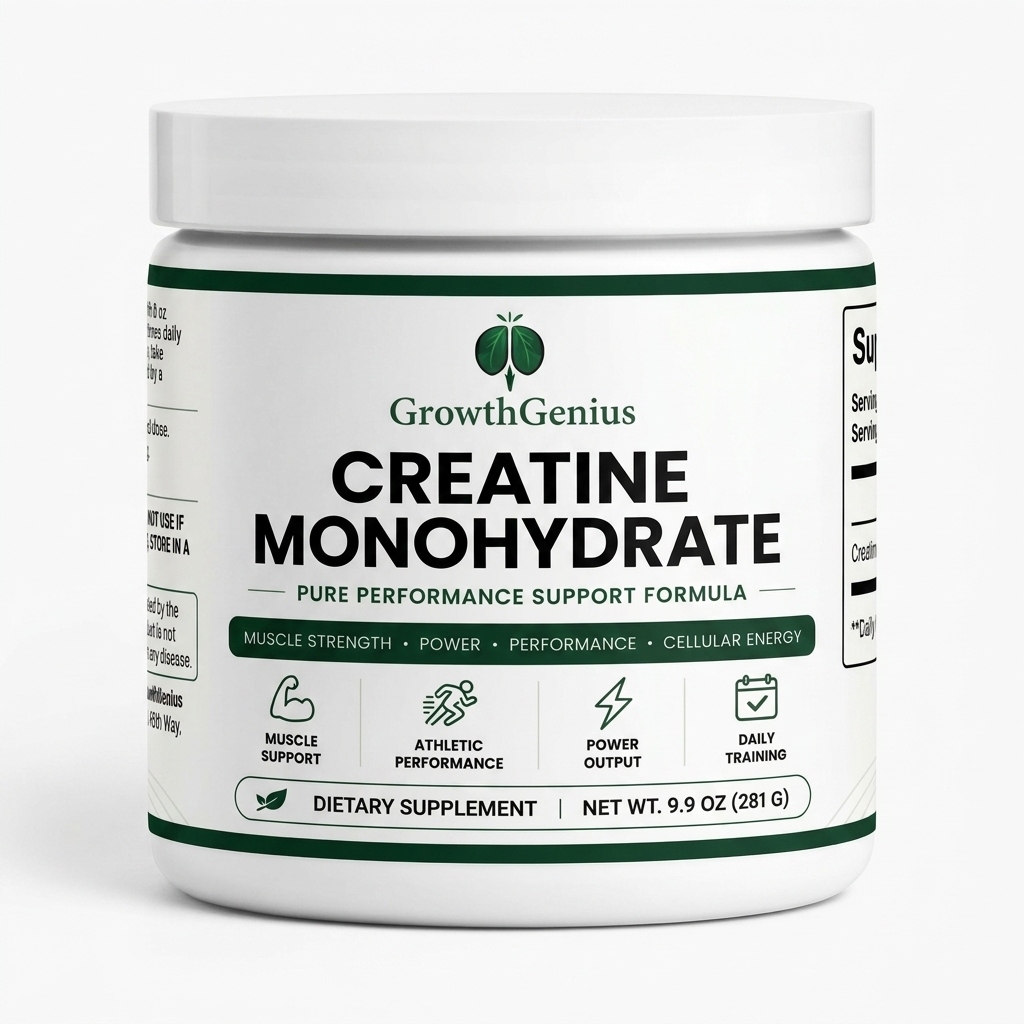 GrowthGenius PowerFlow™ Creatine Monohydrate  Clean Daily Strength & Performance Support